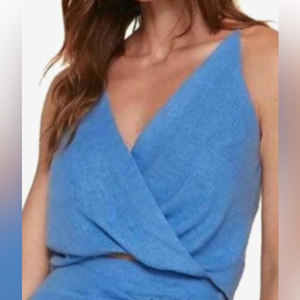 Vix swimwear short slim wrap top in periwinkle in size small